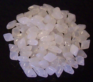 DiamonDuo 2-Hole Czech Glass 5x8mm Beads - Crystal Matte