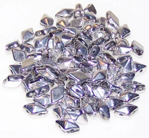 DiamonDuo 2-Hole Czech Glass 5x8mm Beads - Jet Labrador Full