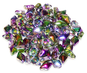 DiamonDuo 2-Hole Czech Glass 5x8mm Beads - Magic Orchid