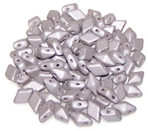 DiamonDuo 2-Hole Czech Glass 5x8mm Beads - Opaque Grey Matte