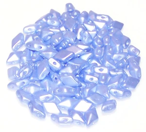 DiamonDuo 2-Hole Czech Glass 5x8mm Beads - Pastel Light Sapphire