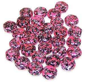 Czech Glass 6mm Honeycomb Hex 2-Hole Beads - Tweedy Pink