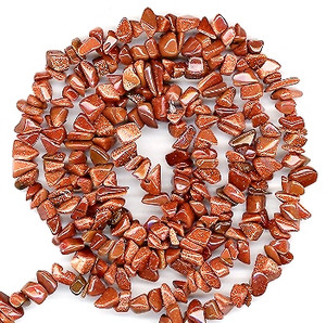 Semiprecious Gemstone Chip Beads - Goldstone Semiprecious Gemstone Chip Beads - Goldstone
