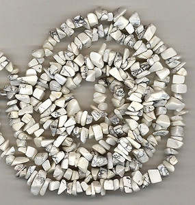 Semiprecious Gemstone Chip Beads - White Howlite Semiprecious Gemstone Chip Beads - White Howlite