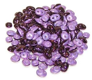 Superduo Beads - DUETS - Black And White Vega Luster