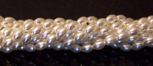 Czech Glass 6x4mm Pearl Beads - White