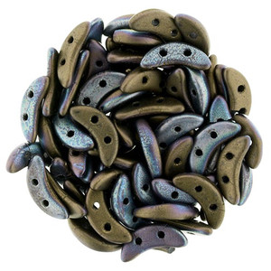 CzechMates Crescent Czech Glass Beads - Jet Matte Bronze Vega CzechMates Crescent Czech Glass Beads - Jet Matte Bronze Vega