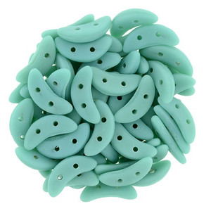 CzechMates Crescent Czech Glass Beads - Matte Turquoise CzechMates Crescent Czech Glass Beads - Matte Turquoise