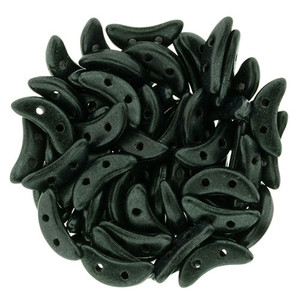 CzechMates Crescent Czech Glass Beads - Metallic Suede Dk Forest CzechMates Crescent Czech Glass Beads - Metallic Suede Dk Forest