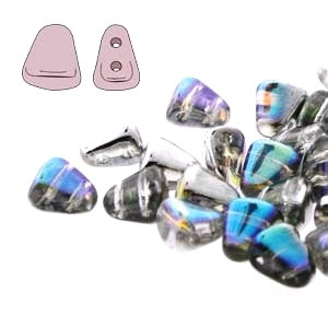 NIB-BIT 6x5mm Czech Glass Beads - Crystal Silver Rainbow NIB-BIT 6x5mm Czech Glass Beads - Crystal Silver Rainbow