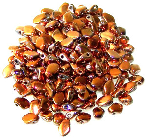 3x5mm Czech Glass Gekko Beads - Crystal Sunset Full