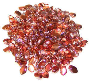 3x5mm Czech Glass Gekko Beads - Crystal Sunset