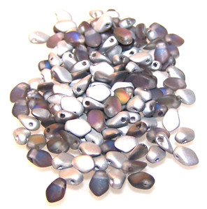 3x5mm Czech Glass Gekko Beads - Crystal Volcano Matted