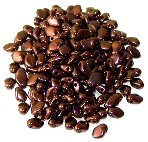 3x5mm Czech Glass Gekko Beads - Jet Bronze