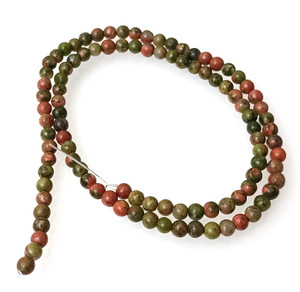 4mm Round Semiprecious Gemstone Beads - Unakite 4mm Round Semiprecious Gemstone Beads - Unakite