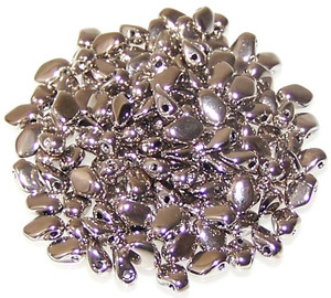 3x5mm Czech Glass Gekko Beads - Jet Argentic Full