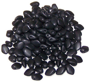 3x5mm Czech Glass Gekko Beads - Jet Matted