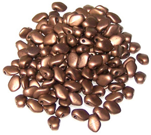 3x5mm Czech Glass Gekko Beads - Jet Bronze Matted