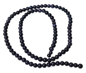 4mm Round Semiprecious Gemstone Beads - Blue Goldstone 4mm Round Semiprecious Gemstone Beads - Blue Goldstone