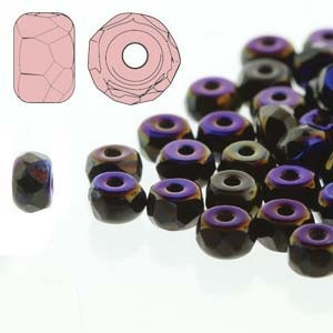 2.2x3mm Czech Glass Faceted Micro Spacers - Jet Full Azuro 2.2x3mm Czech Glass Faceted Micro Spacers - Jet Full Azuro