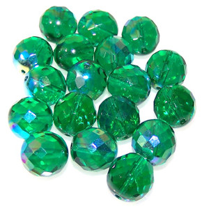 Czech 12mm Fire-Polished - Teal AB