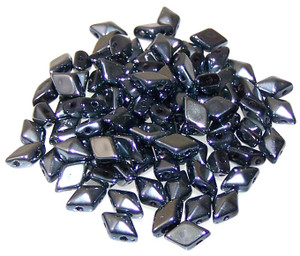 DiamonDuo 2-Hole Czech Glass 5x8mm Beads - Blue Sphinx