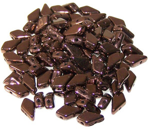 9x5mm Czech Glass Kite Beads - Jet Dark Bronze