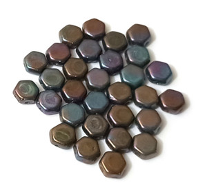 Honeycomb Hex 2-Hole Beads - Hodge Podge Seafoam Nebula Honeycomb Hex 2-Hole Beads - Hodge Podge Seafoam Nebula