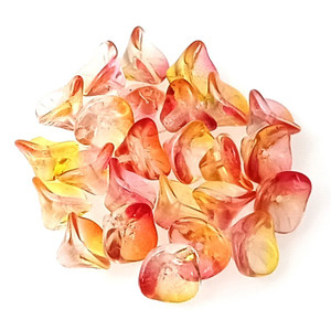 Czech Glass 10x12mm 3-Petal Flower Beads - Crystal Fuchsia Lemon Czech Glass 10x12mm 3-Petal Flower Beads - Crystal Fuchsia Lemon