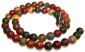 8mm Round Semiprecious Gemstone Beads - Red Creek Jasper