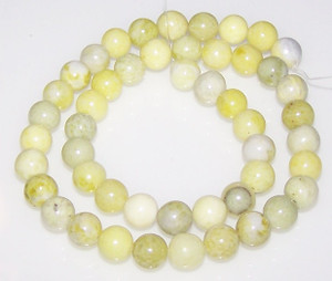 8mm Round Semiprecious Gemstone Beads - Lemon Jasper