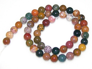 8mm Round Semiprecious Gemstone Beads - Sea Jasper