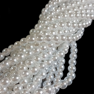 Bridal White Czech Glass 6mm Pearls