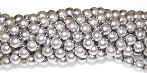 Czech Glass 6mm Pearl Beads - Silver