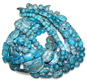 Blue Picasso Jasper Semiprecious Gemstone Beads - 9 Strand Set Blue Picasso Jasper Semiprecious Gemstone Beads - 9 Strand Set
