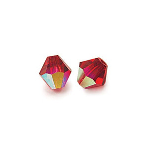 Preciosa 6mm Bicones - Light Siam AB Preciosa 6mm Bicones - Light Siam AB
