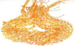 8mm Round Semiprecious Gemstone Beads - Citrine