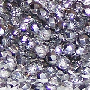 Czech 3mm Fire-Polished Glass Beads - Crystal Labrador