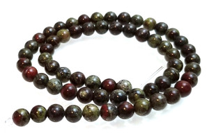 6mm Round Semiprecious Gemstone Beads - Dragon Blood Jasper 6mm Round Semiprecious Gemstone Beads - Dragon Blood Jasper