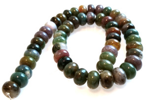 12x8mm Puff Rondelle Semiprecious Gemstone Beads - Fancy Jasper 12x8mm Puff Rondelle Semiprecious Gemstone Beads - Fancy Jasper