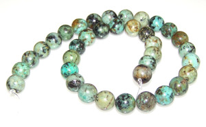 10mm Round Semiprecious Gemstone Beads - African Turquoise