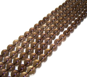 Smoky Quartz 12mm Round Semiprecious Gemstone Beads