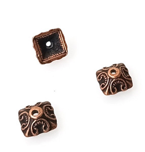 Antique Copper 5x10mm Square Bead Caps Antique Copper 5x10mm Square Bead Caps