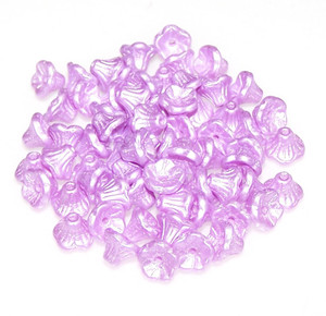 Czech Glass 7x5mm Flower Cup Beads - Alabaster Pastel Light Rose