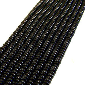 8x5mm Puff Rondelle Semiprecious Gemstone Beads - Black Onyx 8x5mm Puff Rondelle Semiprecious Gemstone Beads - Black Onyx
