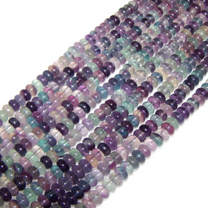 Fluorite 8x5mm Puff Rondelle Semiprecious Gemstone Beads Fluorite 8x5mm Puff Rondelle Semiprecious Gemstone Beads
