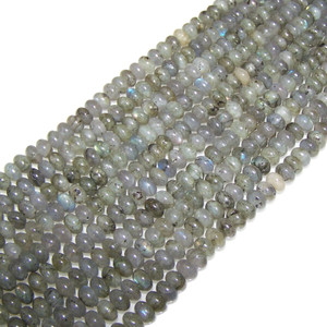 8x5mm Puff Rondelle Semiprecious Gemstone Beads - Labradorite 8x5mm Puff Rondelle Semiprecious Gemstone Beads - Labradorite