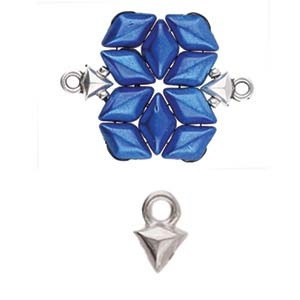 Antique Silver Kleftiko Gemduo or Diamonduo Bead Ending Antique Silver Kleftiko Gemduo or Diamonduo Bead Ending