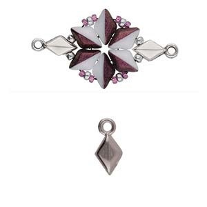 Antique Silver Sykia Gemduo or Diamonduo Bead Ending Antique Silver Sykia Gemduo or Diamonduo Bead Ending
