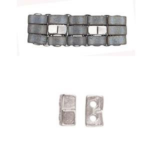 Antique Silver Klouvas Half Tila Bead Substitute Antique Silver Klouvas Half Tila Bead Substitute